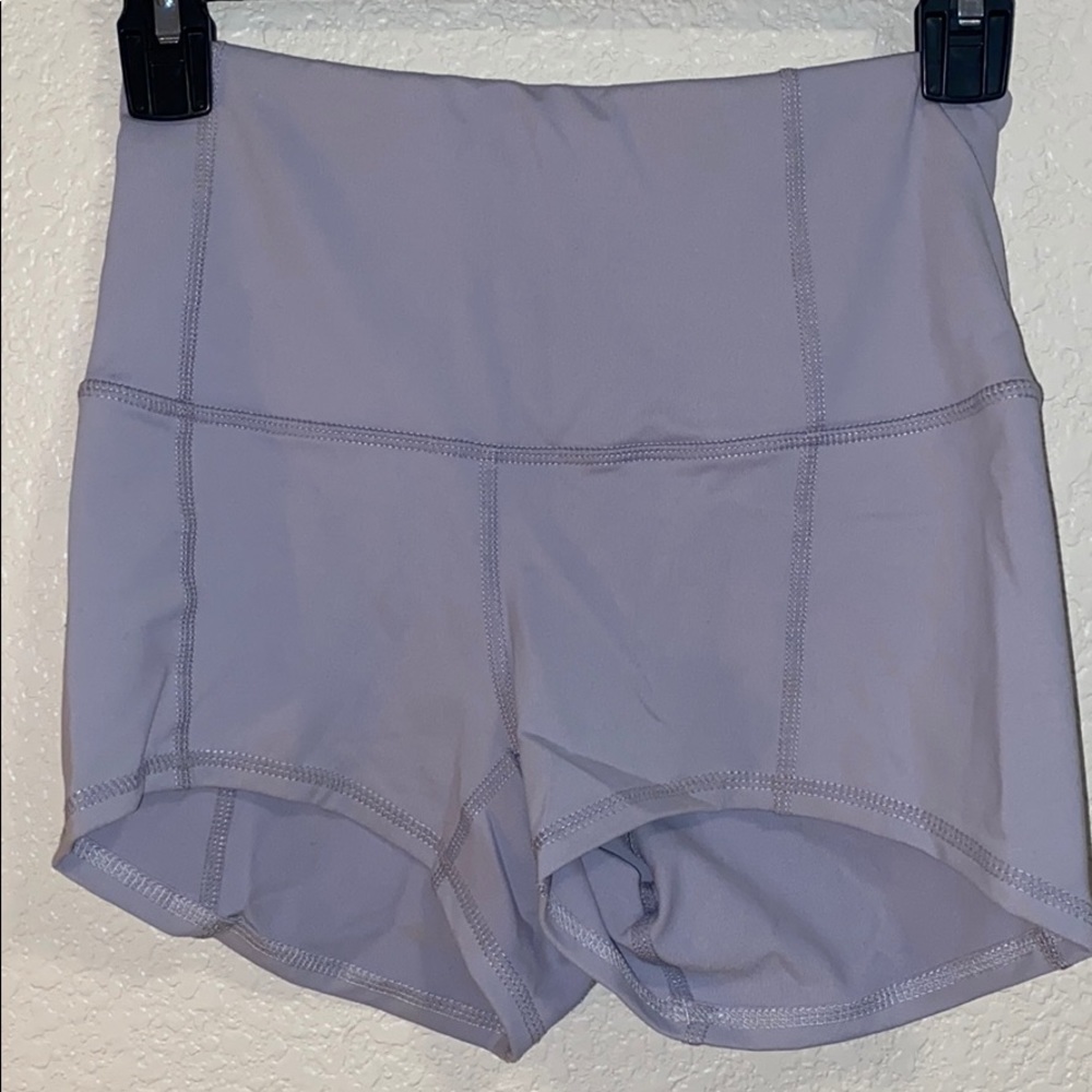 Lilac workout shorts
